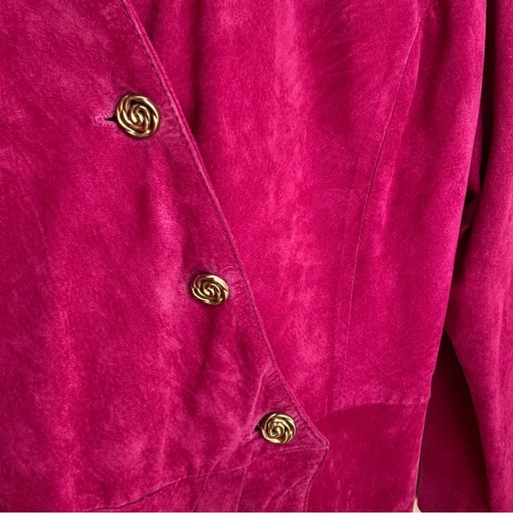 Vintage Pink Suede Leather Dress - Picture 3 of 5